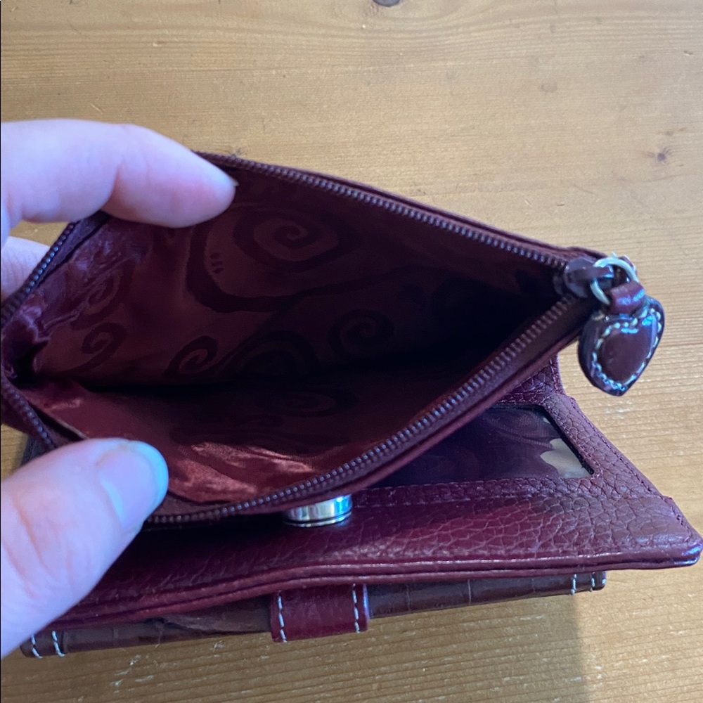 Brighton Burgundy Leather Women's Wallet With Buckle - Picture 9 of 10